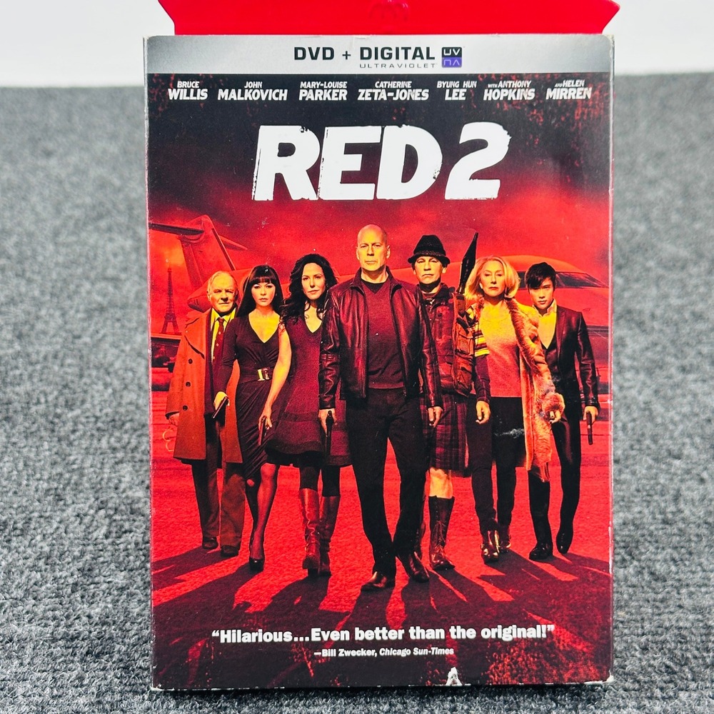 Red 2 DVD Bruce Willis John Malkovich Action‎ Comedy Movie with Slipcover